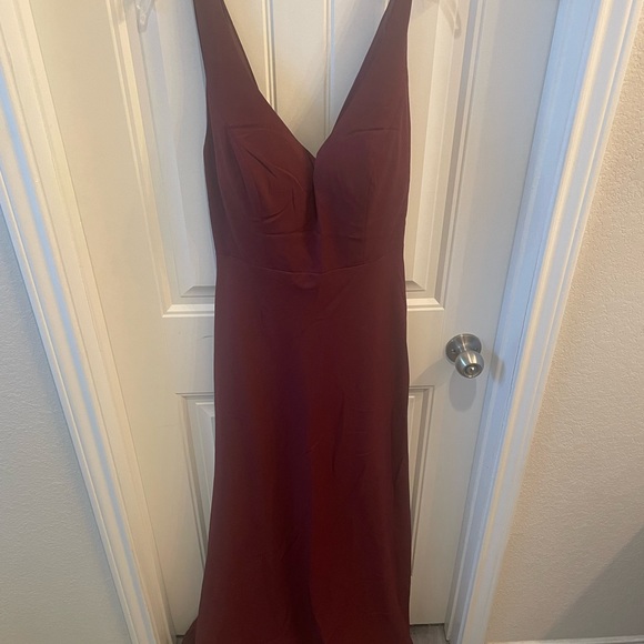 Jenny Yoo Wine/Maroon Bridesmaid/Maxi Dress - Picture 1 of 6
